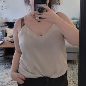 White satin cami top